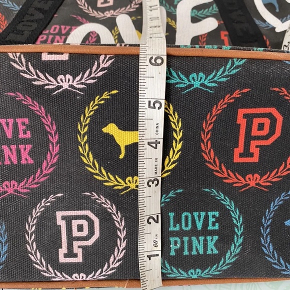 Victoria Secret PINK Rainbow Color Logo Tote Bag Pre-Owned - Picture 6 of 7